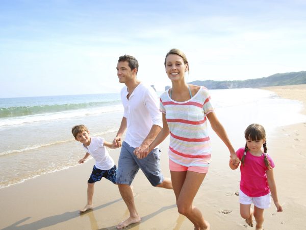 family on florida beach